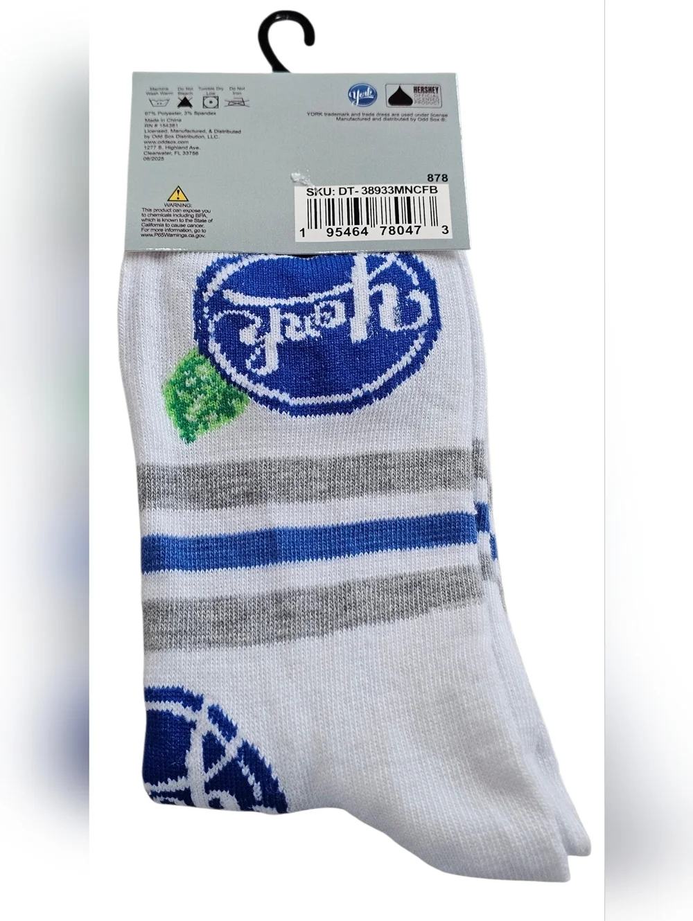 Andes & York Novelty Men's Crew Socks - White & Cream - Pack of 2